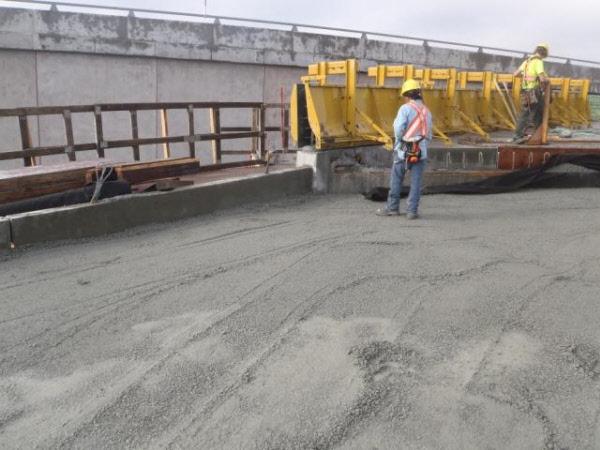 Concrete paver forms for highway project
