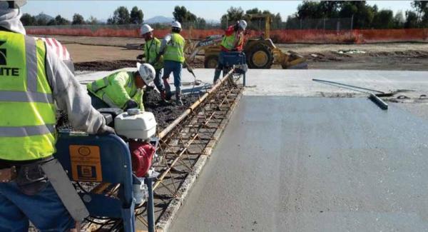 High temperature concrete slabs are ideal for taxiways.