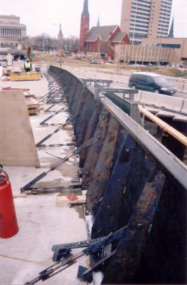 Metal Concrete Barrier Forms in Use