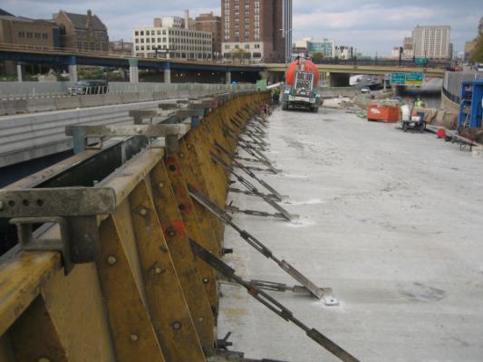 Concrete Metal Barrier Forms used on the Marquette Interchange